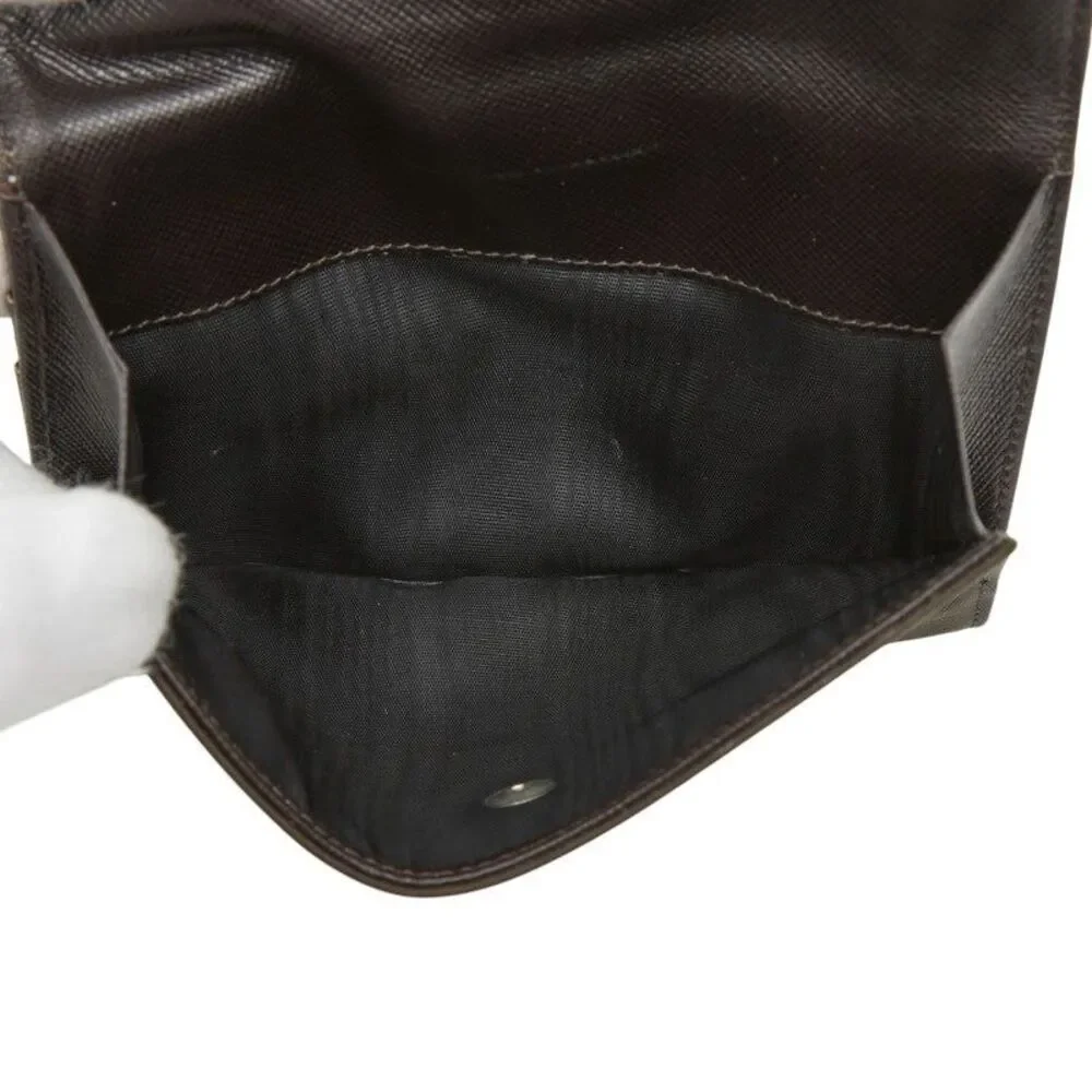 Prada Triangle Logo Plate Bi-fold Wallet